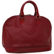 Pre-owned Leather handbags Louis Vuitton Vintage , Red , Dames