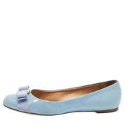 Pre-owned Leather flats Salvatore Ferragamo Pre-owned , Blue , Dames