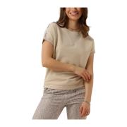 Casual Zandkleurig T-shirt Moscow , Beige , Dames