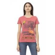 Chique roze print T-shirt voor de zomer Trussardi , Pink , Dames