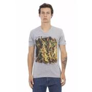 Action V-hals T-shirt in grijs Trussardi , Gray , Heren