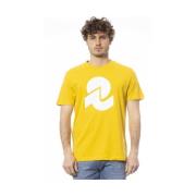 Geel Katoen Logo Print T-Shirt Invicta , Yellow , Heren