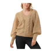 Imma V-neck Knit Sweater MOS Mosh , Brown , Dames