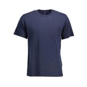 Blauw Katoenen T-shirt met Korte Mouwen La Martina , Blue , Heren