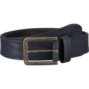 Donkerblauwe Leren Riem met Metalen Gesp Legend , Blue , Dames