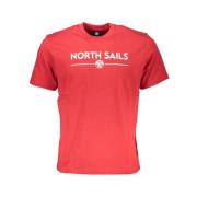 Rode Katoenen Print Logo T-Shirt North Sails , Red , Heren