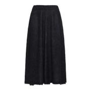 Elastische Taille Midi Rok Grijs Brunello Cucinelli , Black , Dames