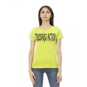 Chique Olijf Korte Mouw Designer Tee Trussardi , Green , Dames