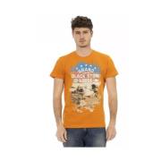 Oranje T-shirt met korte mouwen en ronde hals Trussardi , Orange , Her...