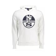 Wit Katoenen Hoodie met Zak North Sails , White , Heren