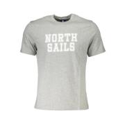 Grijze Katoenen Logo Print T-Shirt North Sails , Gray , Heren