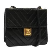 Pre-owned Leather chanel-bags Chanel Vintage , Black , Dames