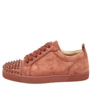 Pre-owned Suede sneakers Christian Louboutin Pre-owned , Orange , Dame...