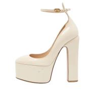 Pre-owned Leather heels Valentino Vintage , Beige , Dames