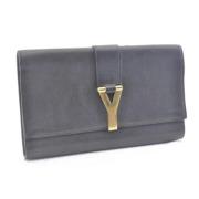 Pre-owned Leather clutches Yves Saint Laurent Vintage , Black , Dames