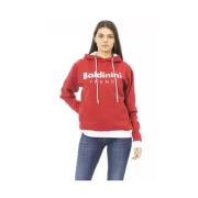 Chic Rode Katoenen Hoodie met Logo Baldinini , Red , Dames