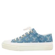 Pre-owned Denim sneakers Louis Vuitton Vintage , Blue , Dames