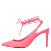 Pre-owned Suede heels Christian Louboutin Pre-owned , Pink , Dames