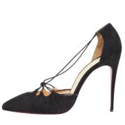 Pre-owned Suede heels Christian Louboutin Pre-owned , Black , Dames