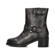 Zwarte Bikerboots met Utility Look Bronx , Black , Dames