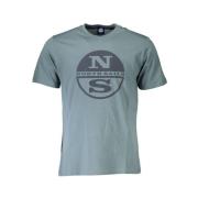 Groen Katoenen Logo T-shirt met Stijlvolle Print North Sails , Green ,...