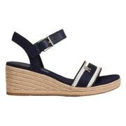 Webbing Wedge Platform Sandalen Tommy Hilfiger , Blue , Dames