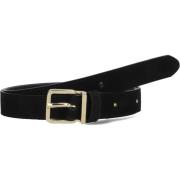 Zwarte Leren Riem met Gouden Gesp Legend , Black , Dames