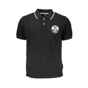 Zwart Katoenen Poloshirt met Contrastdetails North Sails , Black , Her...