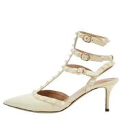 Pre-owned Leather heels Valentino Vintage , Beige , Dames