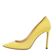 Pre-owned Suede heels Jimmy Choo Pre-owned , Yellow , Dames