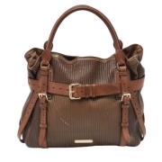 Pre-owned Leather totes Burberry Vintage , Brown , Dames