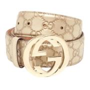 Pre-owned Leather belts Gucci Vintage , Yellow , Dames