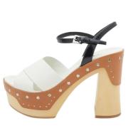 Pre-owned Leather sandals Prada Vintage , White , Dames