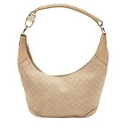 Pre-owned Leather handbags Gucci Vintage , Beige , Dames