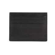 Zwarte Leren Portemonnee Giorgio Armani , Black , Heren