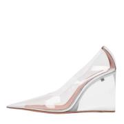 Pre-owned Fabric heels Amina Muaddi Pre-owned , White , Dames