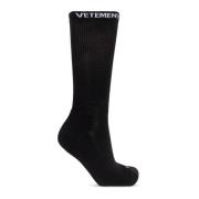 Logo Sokken Vetements , Black , Heren