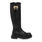 Laarzen met nepbont Versace Jeans Couture , Black , Dames