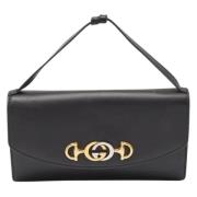 Pre-owned Leather clutches Gucci Vintage , Black , Dames