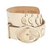 Pre-owned Leather belts Versace Pre-owned , Beige , Dames