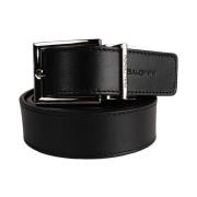 Omkeerbare Zwarte Leren Riem Baldinini , Black , Unisex