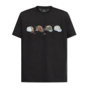 Bedrukt T-shirt PS By Paul Smith , Black , Heren