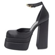 Pre-owned Satin heels Versace Pre-owned , Black , Dames