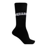 Katoenen sokken met logo Dsquared2 , Black , Heren