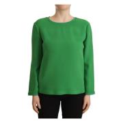 Zijden Trui met Lange Mouwen in Groen Armani , Green , Dames