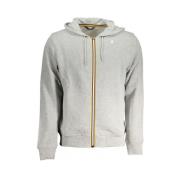 Grijze hoodie met rits K-Way , Gray , Heren