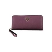 Elegante paarse portemonnee met rits en logo-detail Guess , Purple , D...