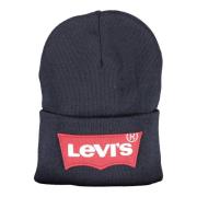 Blauwe Logo Beanie Acryl Muts Levi's , Blue , Unisex