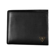 Elegante Lederen Bifold Portemonnee met Muntvak Guess , Black , Heren