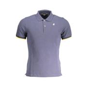 Blauw Katoenen Poloshirt met Contrastdetails K-Way , Blue , Heren